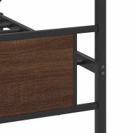 Метална рамка за легло, без матрак, кафяв дъб, 193x201 см