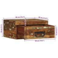 Стенно нощно шкафче от масивна дървесина възстановено