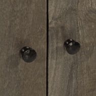 3 броя бюфети Светло сиво 60x33,5x75 cm Масивна дървесина Манго