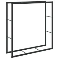 Стойка за дърва за огрев черна 110x30x116 cm Стомана