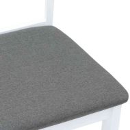 Трапезни столове с възглавници 2 бр Бяла масивна дървесина гума