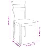 Трапезни столове с възглавници 2 бр Бяла масивна дървесина гума