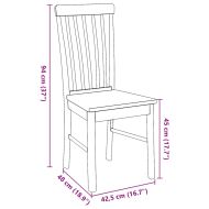 трапезни столове 2 бр. бяла масивна дървесина гума