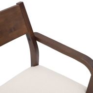 Трапезни столове с възглавници 2бр Кафяв масивна дървесина гума