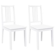 трапезни столове 2 бр. бяла масивна дървесина гума