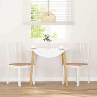 трапезни столове 2 бр. бяла масивна дървесина гума