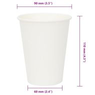 хартиени чаши за кафе 1000 бр. 12oz 300ml White