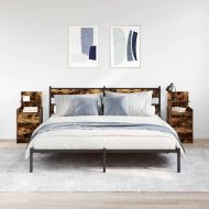 Нощни шкафчета с 2 чекмеджета 2 бр., опушен дъб 38x34x80 см