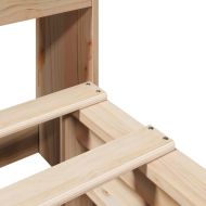 Легло с етажерка за книги, без матрак, 140x190 см, дърво масив