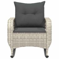 Градински люлеещ стол с възглавници светлосив полиратан