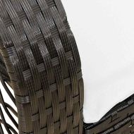 Градински люлеещ стол с възглавници черен полиратан