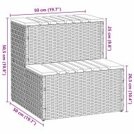 Стъпало за джакузи Светло сиво 50x50x50,5 cm Поли ратан