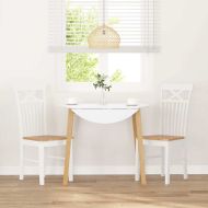 трапезни столове 2 бр. бяла масивна дървесина гума