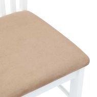 Трапезни столове с възглавници 2 бр Бяла масивна дървесина гума