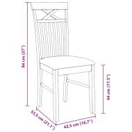 Трапезни столове с възглавници 2 бр Бяла масивна дървесина гума