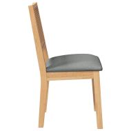 Трапезни столове с възглавници 2 бр масивна дървесина гума