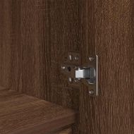 Шкаф с чекмеджета, кафяв дъб 55,5x34x119,5 см, инженерно дърво