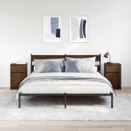 Нощни шкафчета 2 бр кафяв дъб 39x35x65 см инженерно дърво