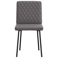 Трапезни столове, 4 бр, сиви, изкуствена кожа