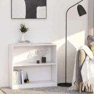 Шкаф за книги бял 80x24x75 cm Инженерна дървесина