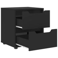 нощно шкафче "VISNES" Черно 45x40x50 cm Изработена дървесина