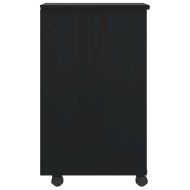 Подвижен шкаф с чекмеджета "MOSS" Черно масивно дърво бор