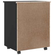 Подвижен шкаф с чекмеджета "MOSS" Черно масивно дърво бор