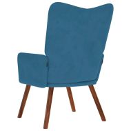 Релакс стол, син, кадифе