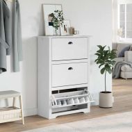 vidaXLL стелаж за обувки "BODO" White 80x35x118 cm