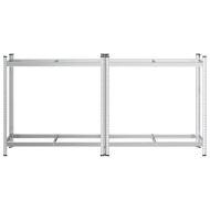 Двупластови рафтове за гуми 2 бр. сребристи 110x40x109 cm