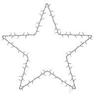Коледни светлини Star Silhouette 115 светодиода топло бяло