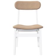 Трапезни столове с възглавници 2 бр Бяла масивна дървесина гума