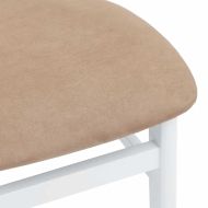 Трапезни столове с възглавници 2 бр Бяла масивна дървесина гума