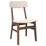 Трапезни столове с възглавници 2бр Кафяв масивна дървесина гума