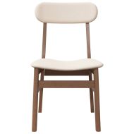 Трапезни столове с възглавници 2бр Кафяв масивна дървесина гума