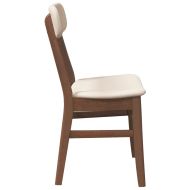 Трапезни столове с възглавници 2бр Кафяв масивна дървесина гума