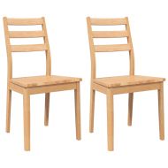 трапезни столове 2 бр. естествена масивна дървесина гума