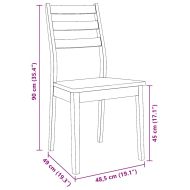 трапезни столове 2 бр. естествена масивна дървесина гума