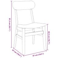 Трапезни столове с възглавници 2 бр масивна дървесина гума