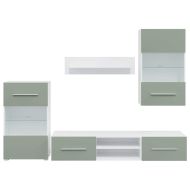 5 броя телевизори с LED Маслиненозелено инженерно дърво