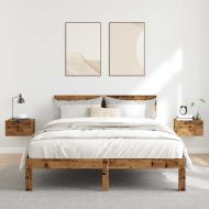 Нощни шкафчета за стенен монтаж, 2 бр, cтаро дърво, 34x30x20 см