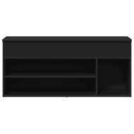 Пейка за обувки черен 102x30,5x45 cm Инженерна дървесина