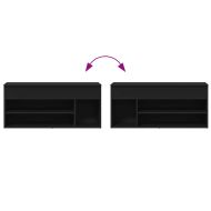 Пейка за обувки черен 102x30,5x45 cm Инженерна дървесина