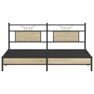Рамка за легло без матрак сонома дъб 183x203 см инженерно дърво