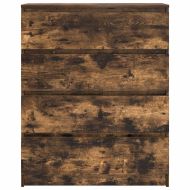 Сайдборд, опушен дъб, 80x35x99 см, инженерно дърво