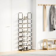 Рафт за обувки 8-степенна черна 44x28x145 см Нетъкана материя