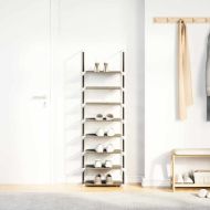 Рафт за обувки 8-степенна черна 44x28x145 см Нетъкана материя