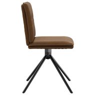 Трапезни столове, 6 бр, кафяви, изкуствен велур