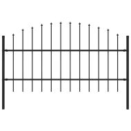 Градинска ограда с връх тип копие, стомана, 181x100 см, черна