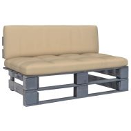 Градинска палетен среден диван сив импрегнирано борово дърво